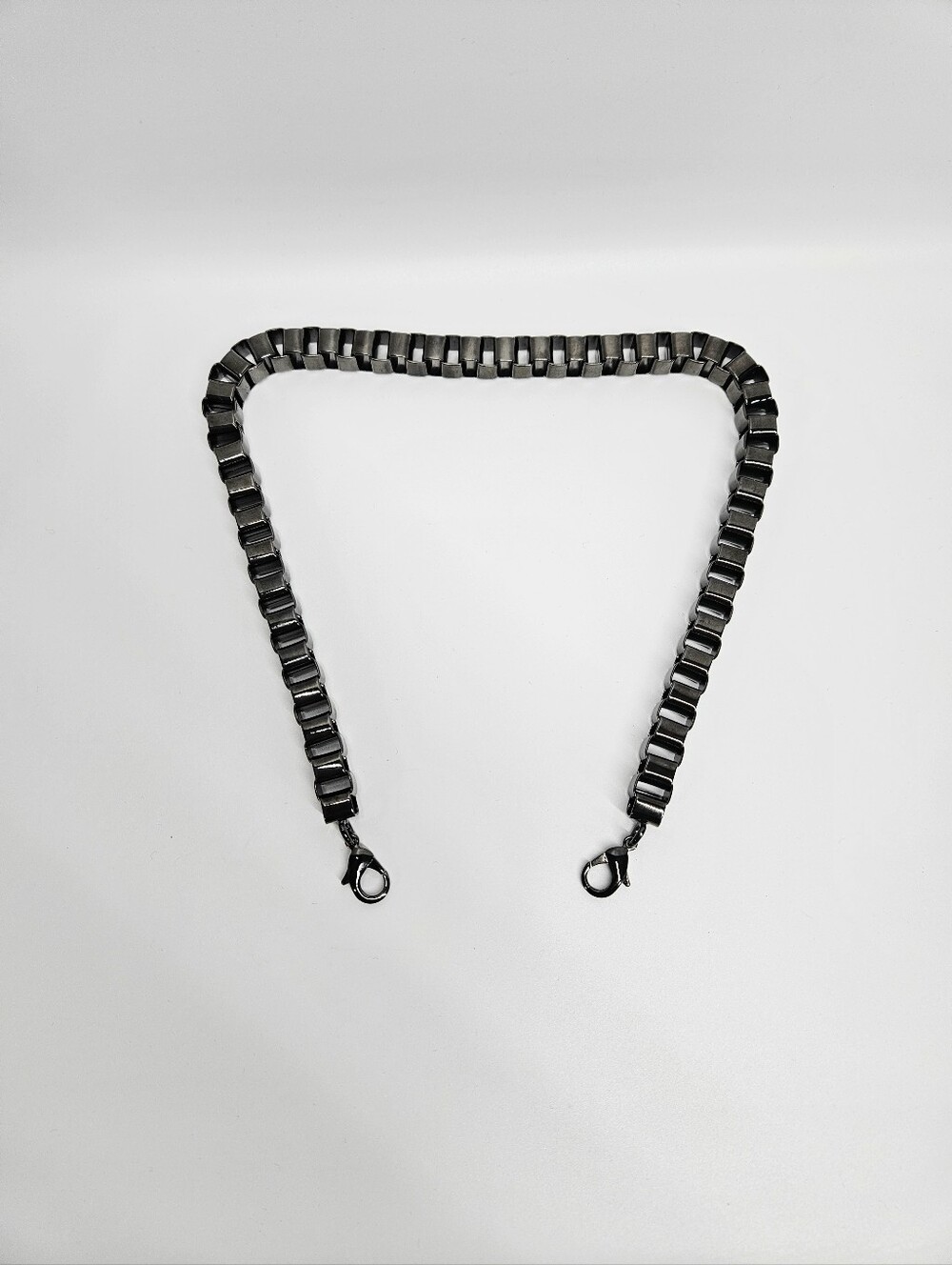 Purse Strap 21" Box Bag Chain Decor Gunmetal Black Metallic Decorative Drape
